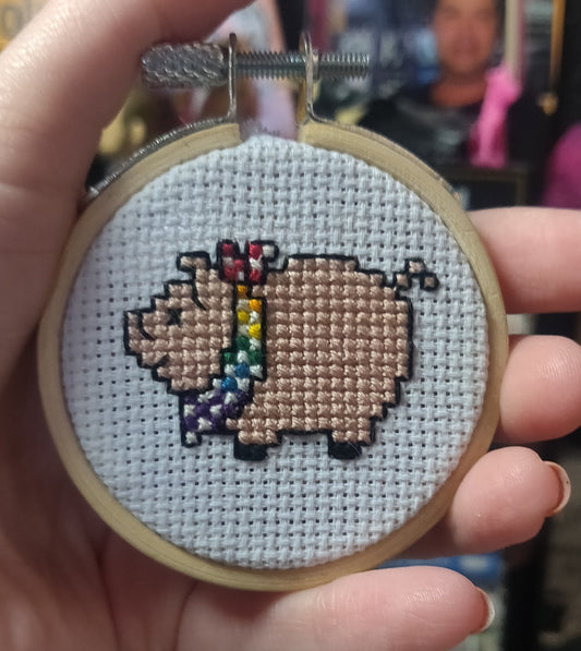 Pride Pig CROSS STiTCH HOOP by Stitched and Bewitched