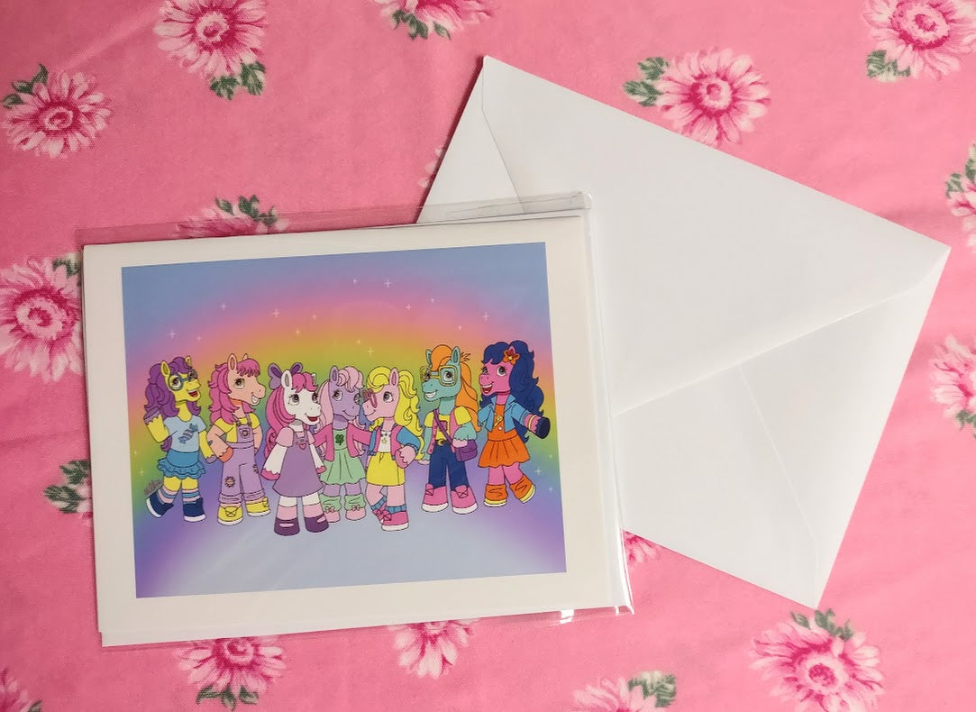 Pony Friends GREETING CARD by Millie Dubois