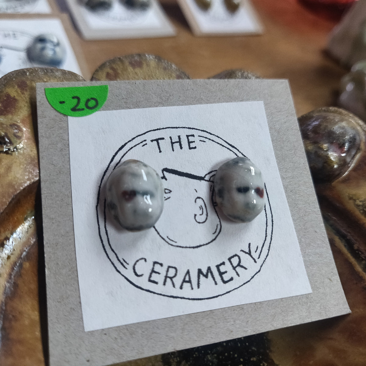 Ceramic Beeb Head Stud EARRiNGS by The Ceramery