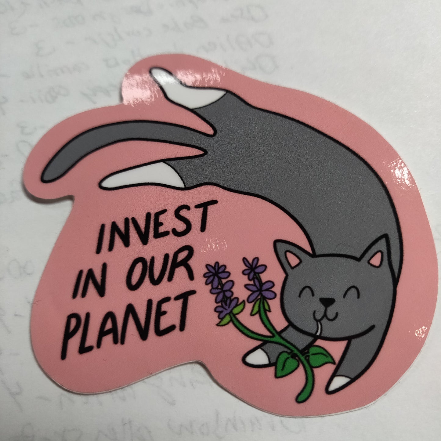Invest in our Planet Cat STiCKER