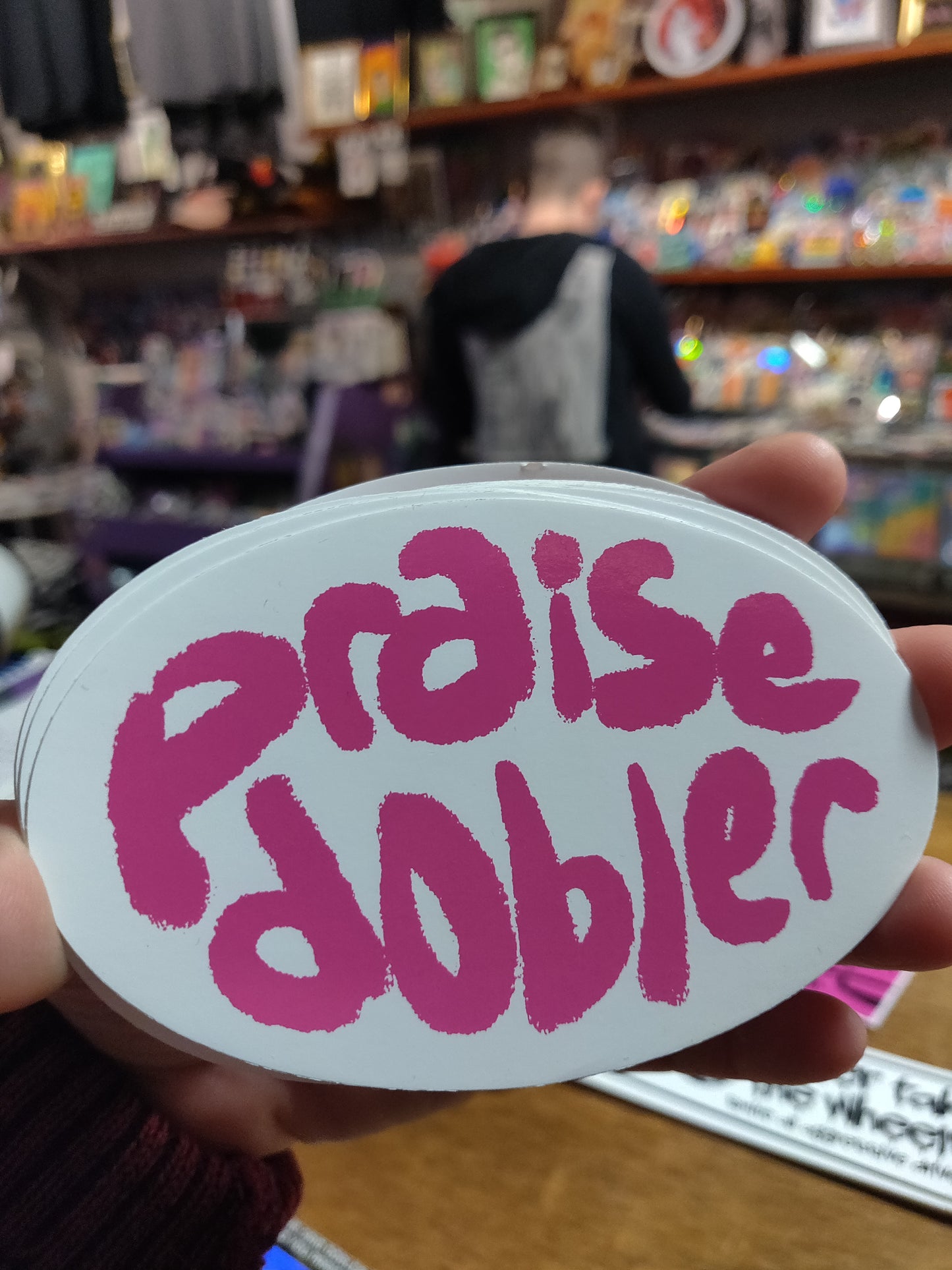 Praise Dobler Pink Oval STiCKER