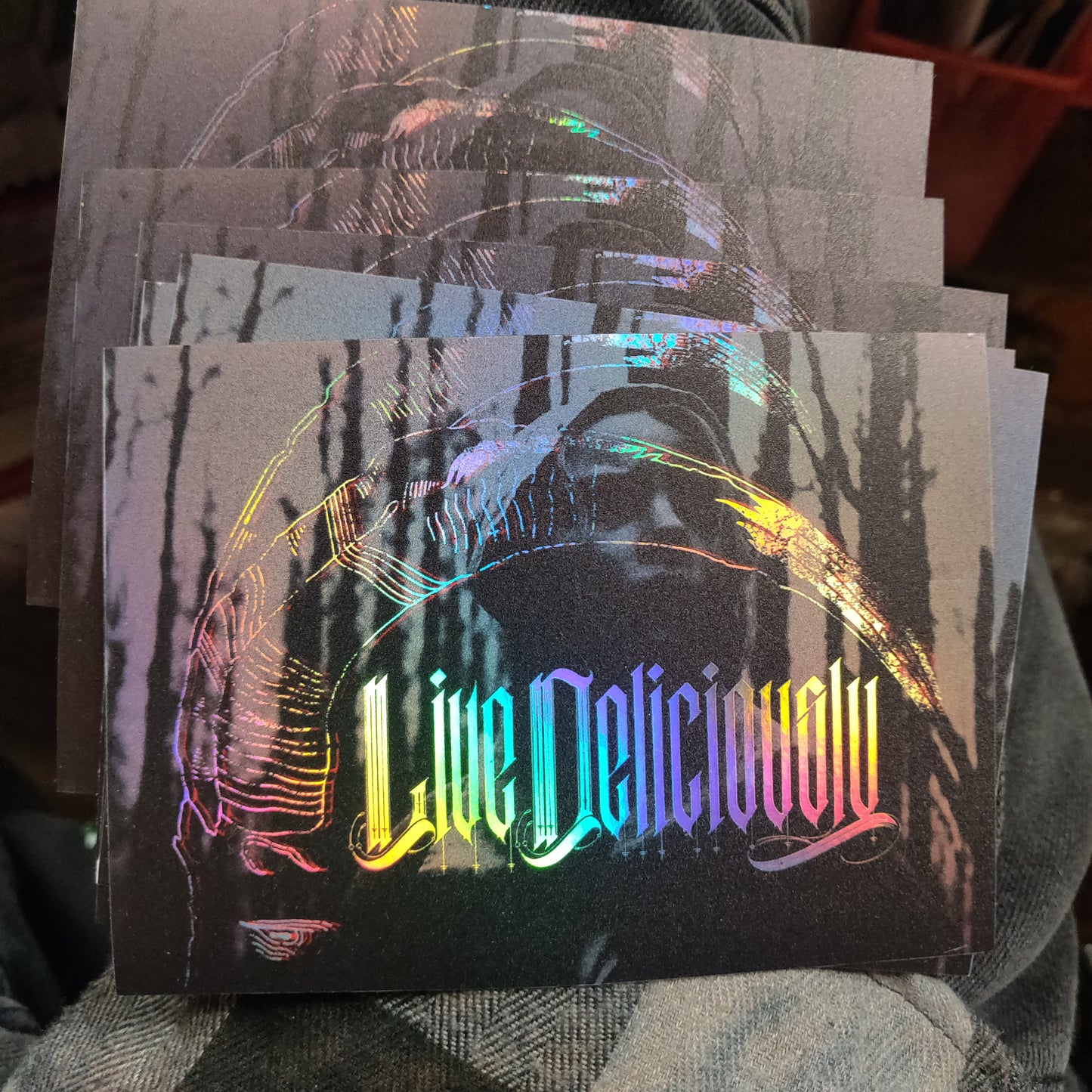 Live Deliciously Calligraphy XL STiCKER by Death and Taxes