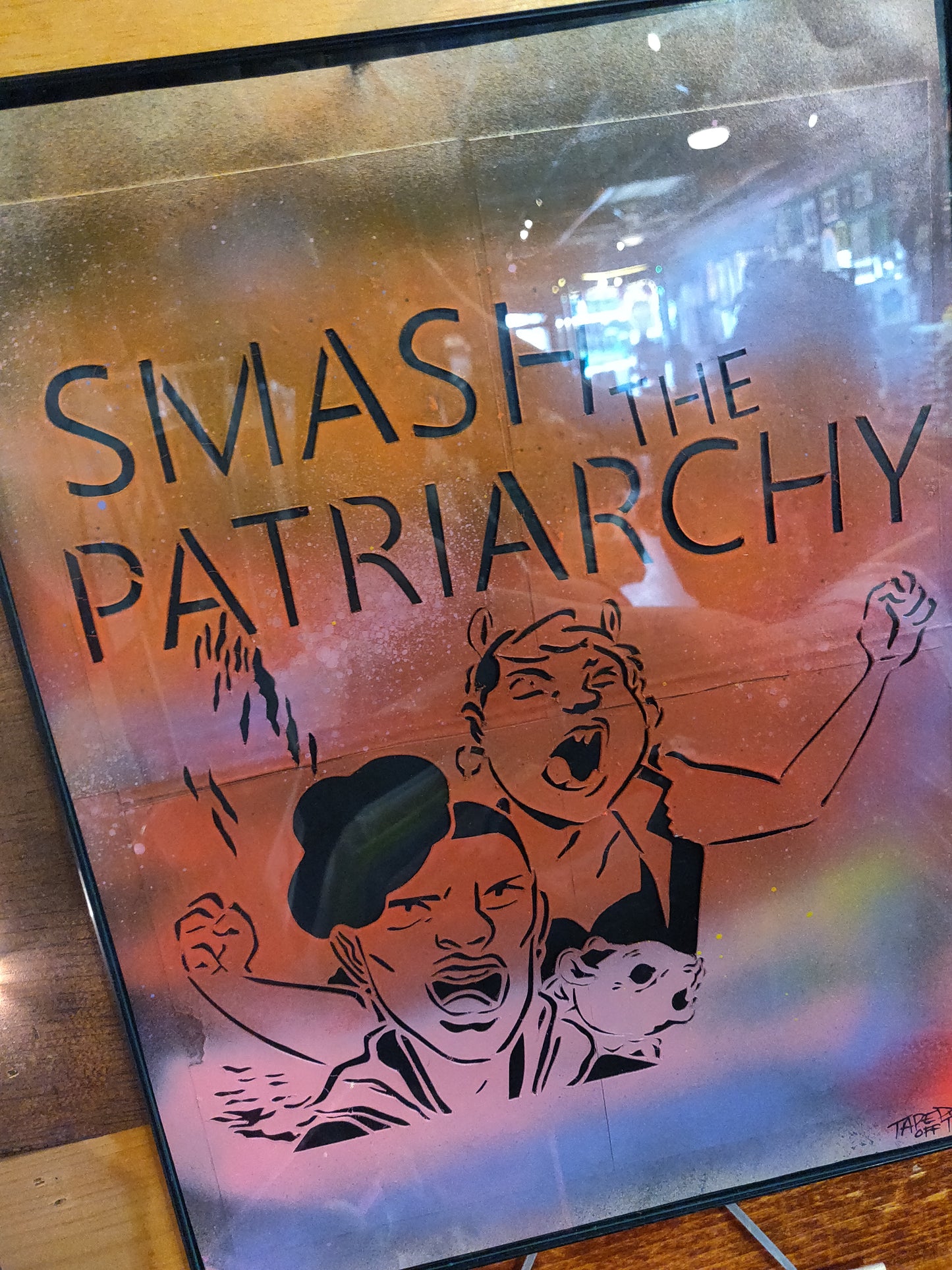 @TapedOffTV Framed Smash the Patriarchy RETiRED STENCiL ~ Squirrel Girl