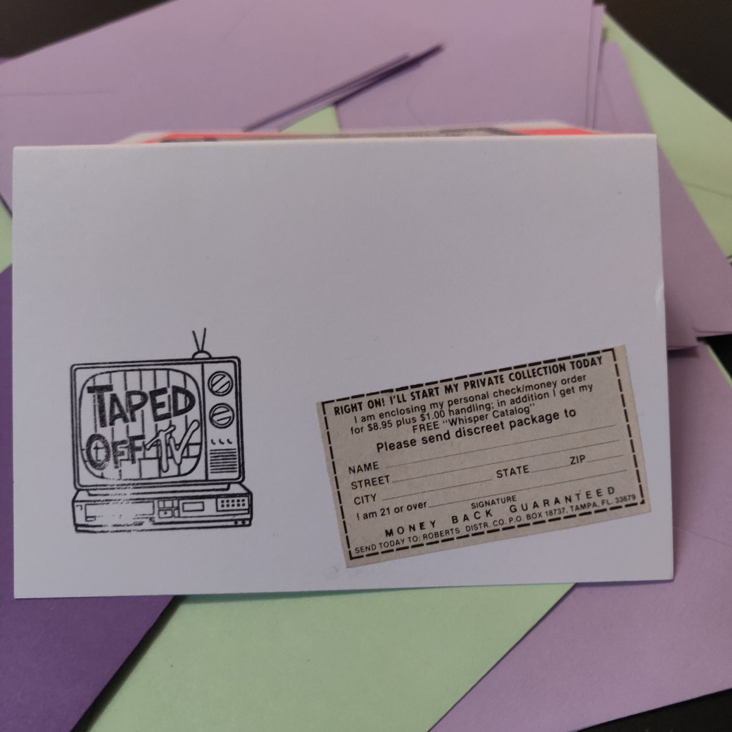 18+ Vintage Sex Cassette Ad Collage GREETiNG CARD