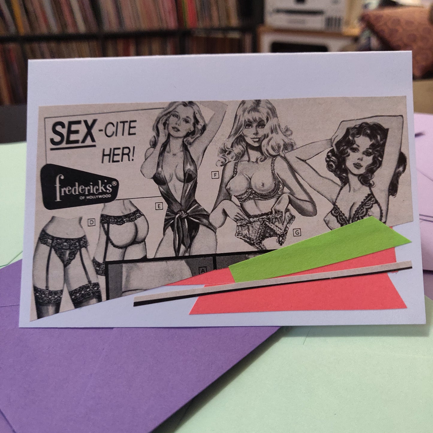 18+ Vintage Sex-Cite Her! Ad Collage GREETiNG CARD