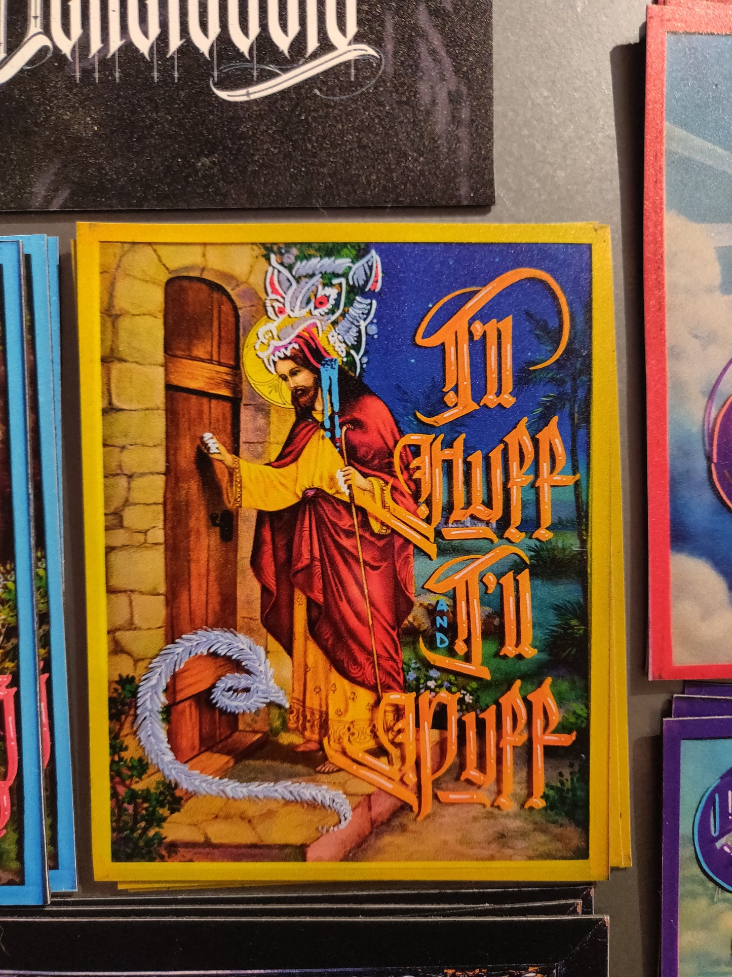 I'll Huff and I'll Puff Calligraphy XL MAGNET by Death and Taxes