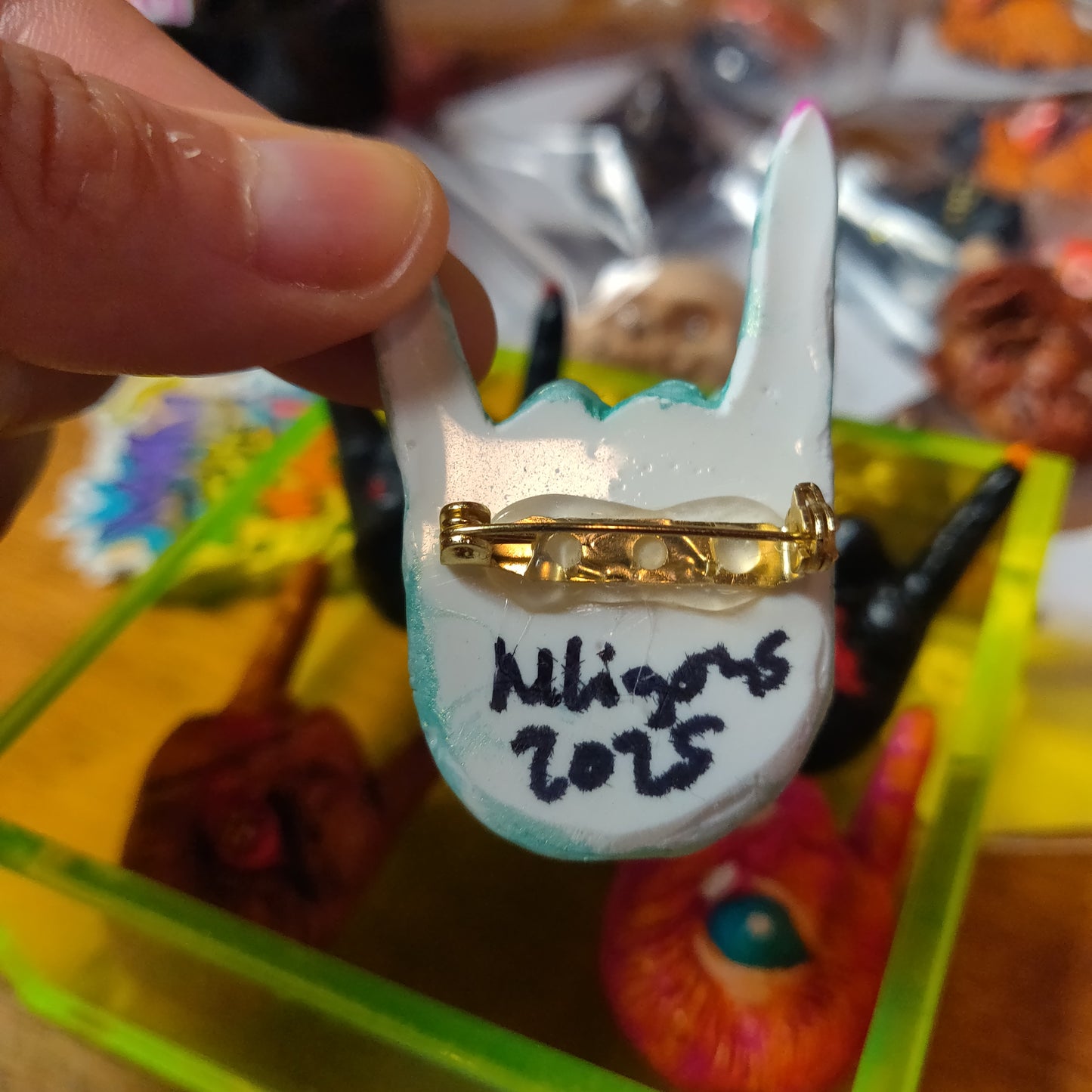 Giving The Horns Hand-sculpted PINS