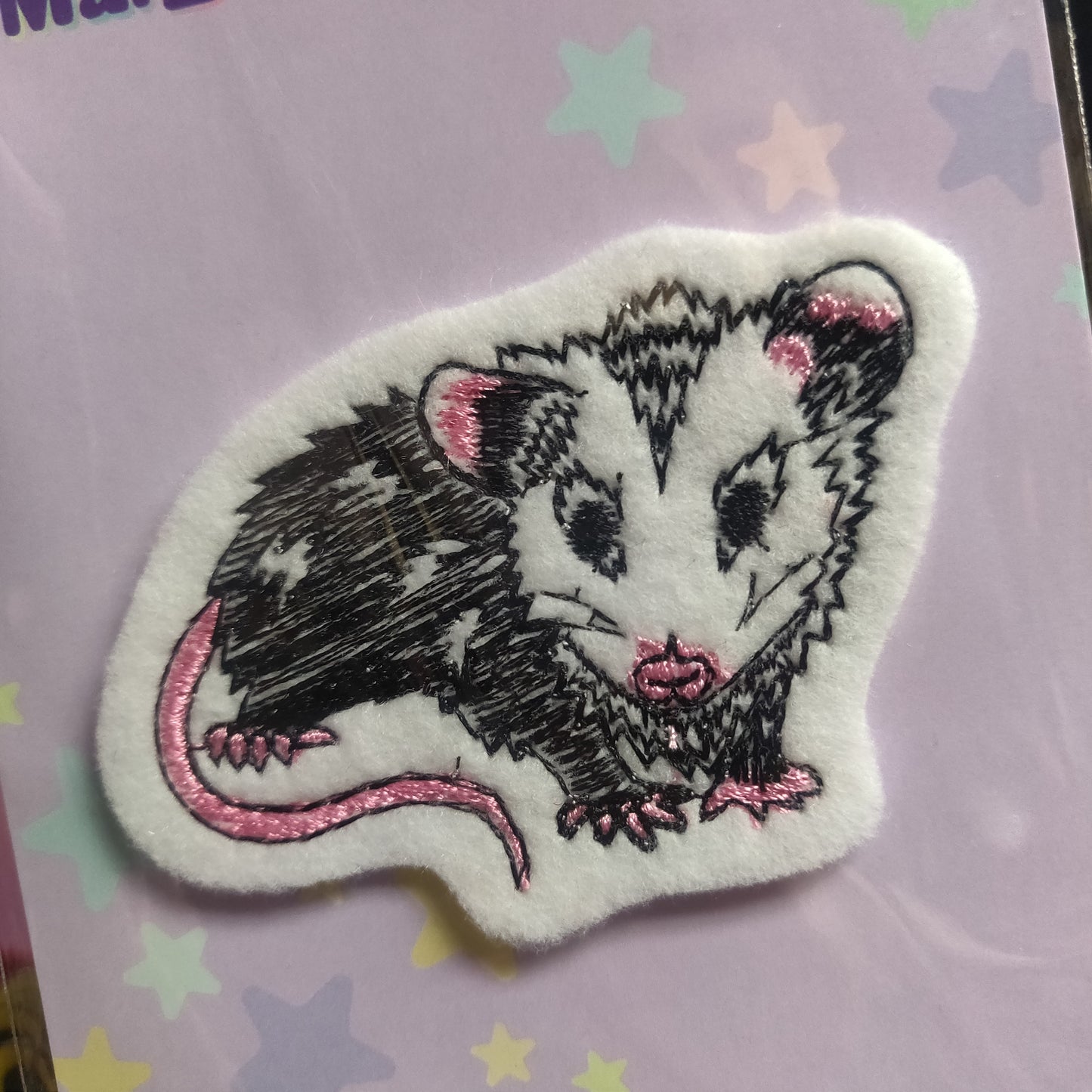 Cute Opossum PATCH by @SophieMargotArt