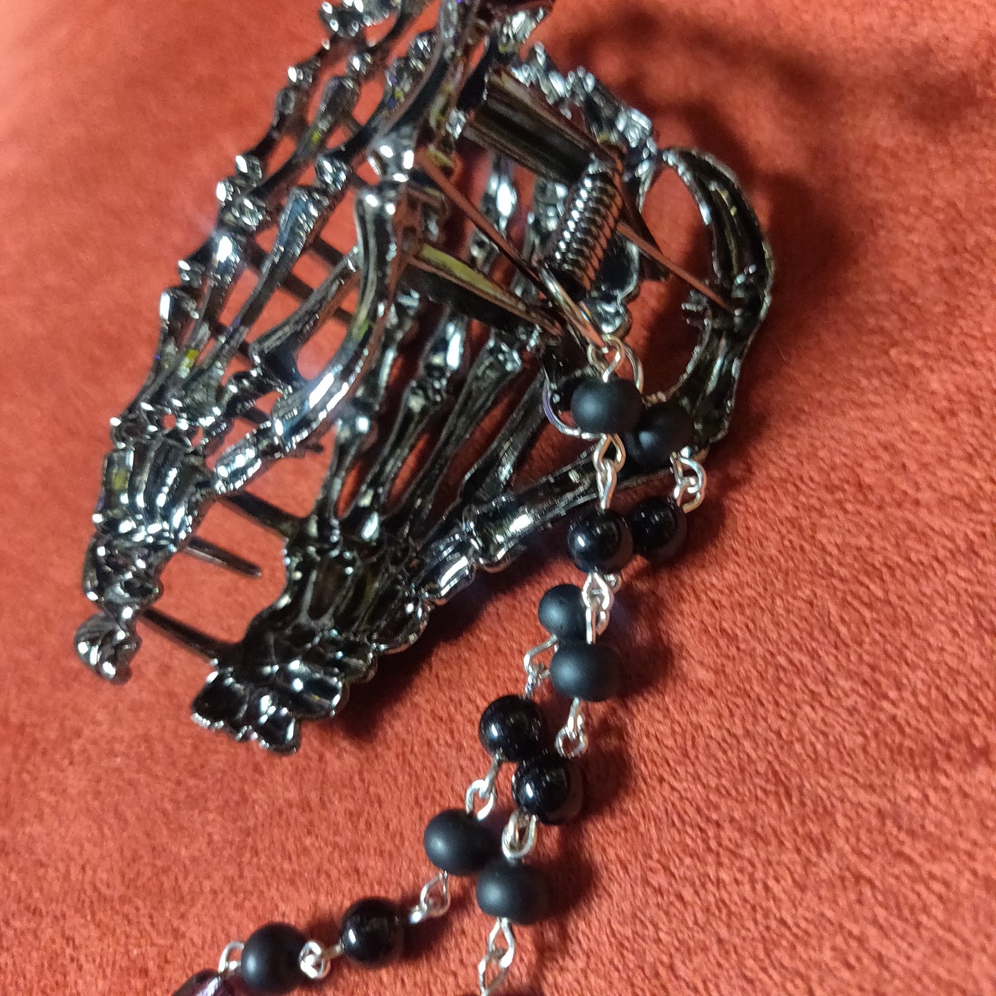 Metal Skeleton Hand Beaded HAiR CLiP by Lavish-Li Made