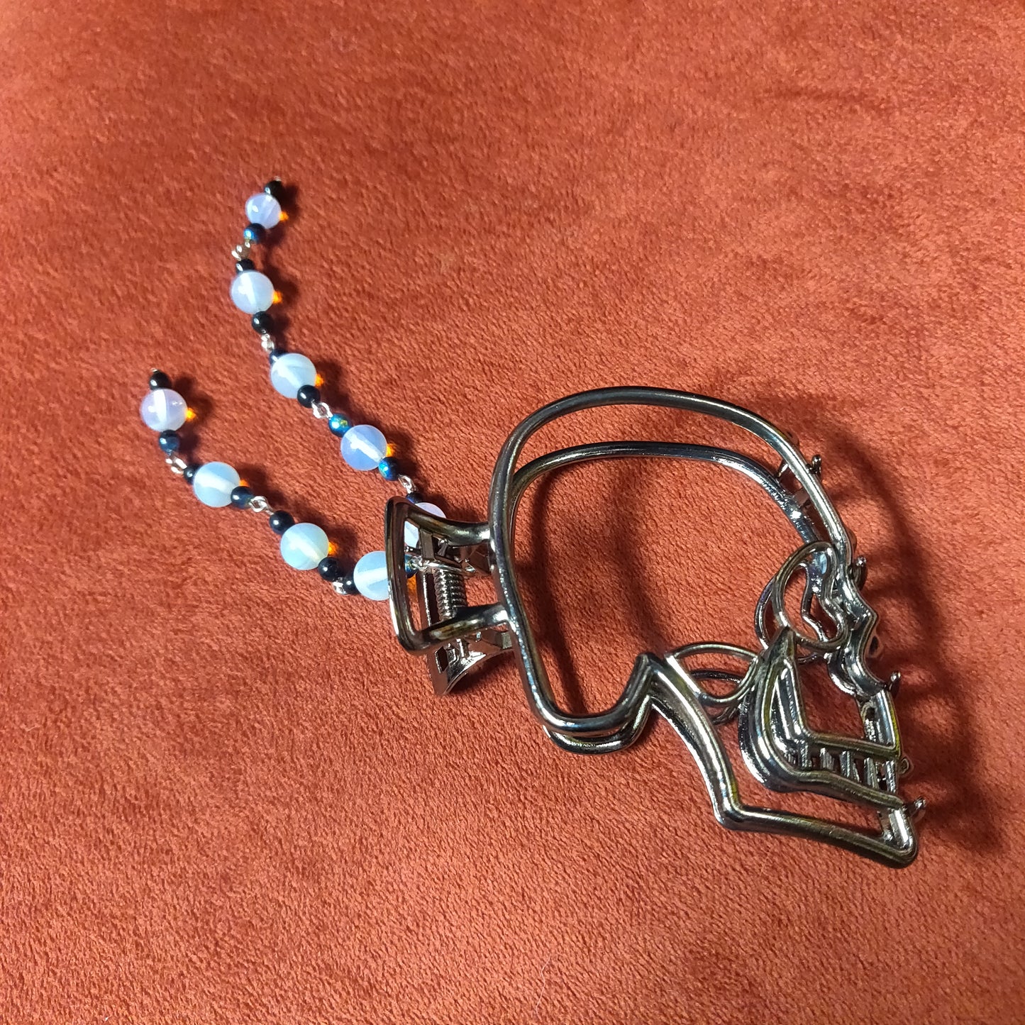 Metal Skull Beaded HAiR CLiP by Lavish-Li Made