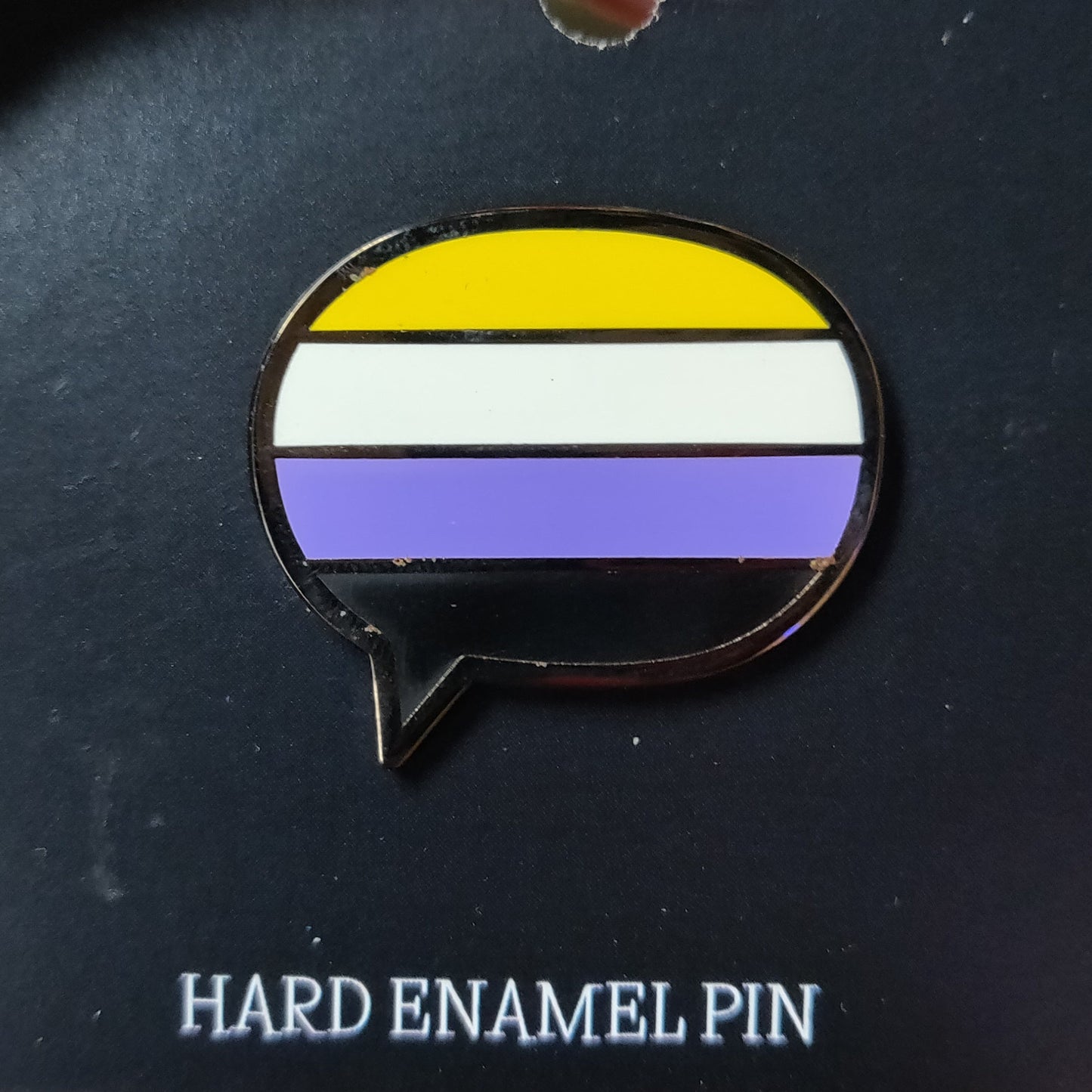 Nonbinary Pride Flag Speech Bubble ENAMEL PIN