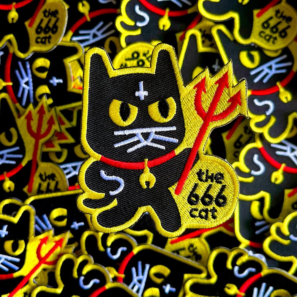 Pitchfork Devil Cat PATCH by the666cat