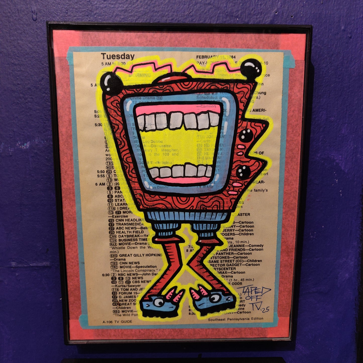 Tuesday Morning Framed TV Guide Monster @TapedOffTV