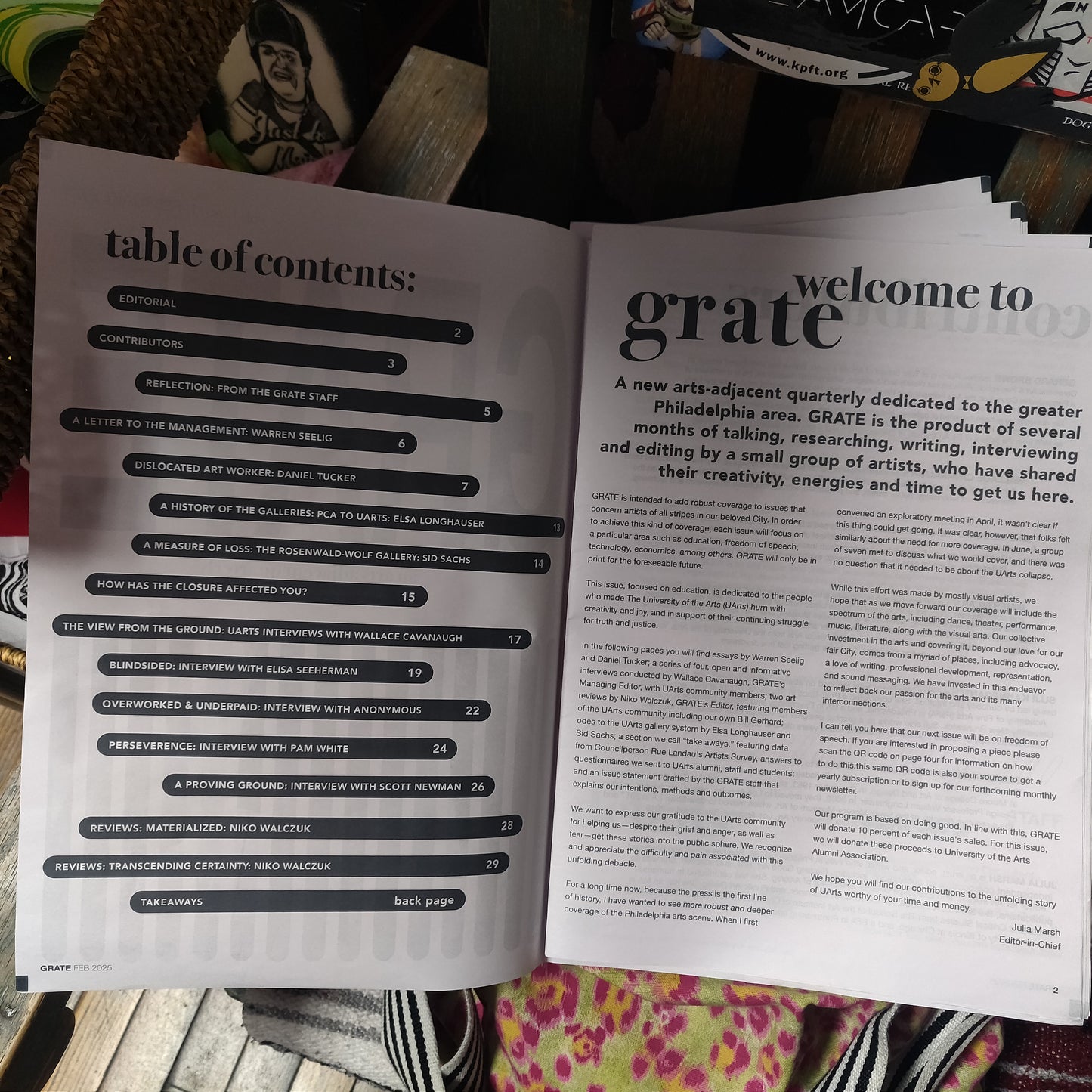 GRATE Magazine An Arts Adjacent Quarterly Vol. 01 No. 01 February 2025