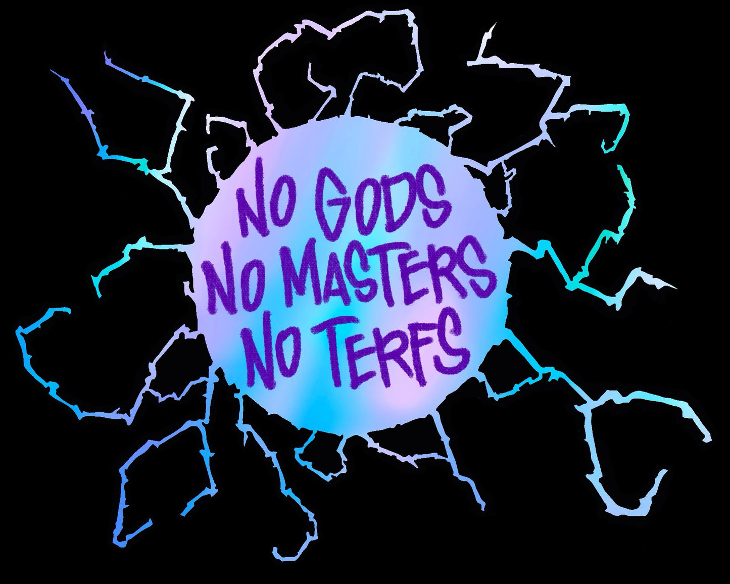 No Gods No Masters No TERFs PRiNT by Snug Baby