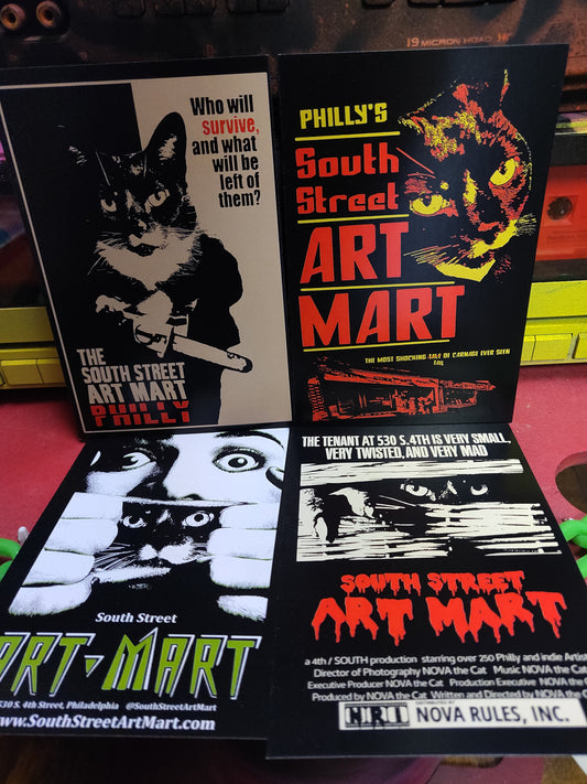 Nova Cat Horror Movie Mashup POSTCARDS