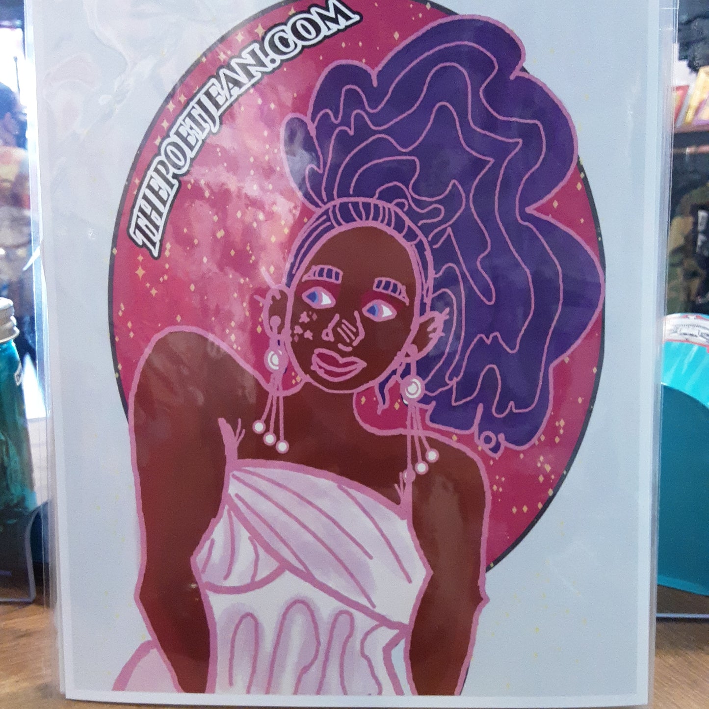 Pink and white dress The Poet Jean PRINT