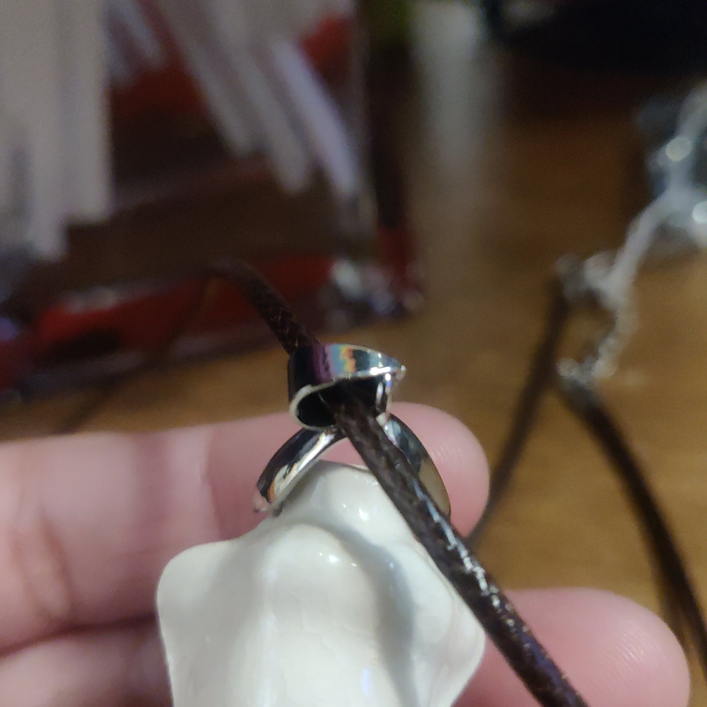 Ceramic Beeb Head w/ Resin Flower NECKLACE