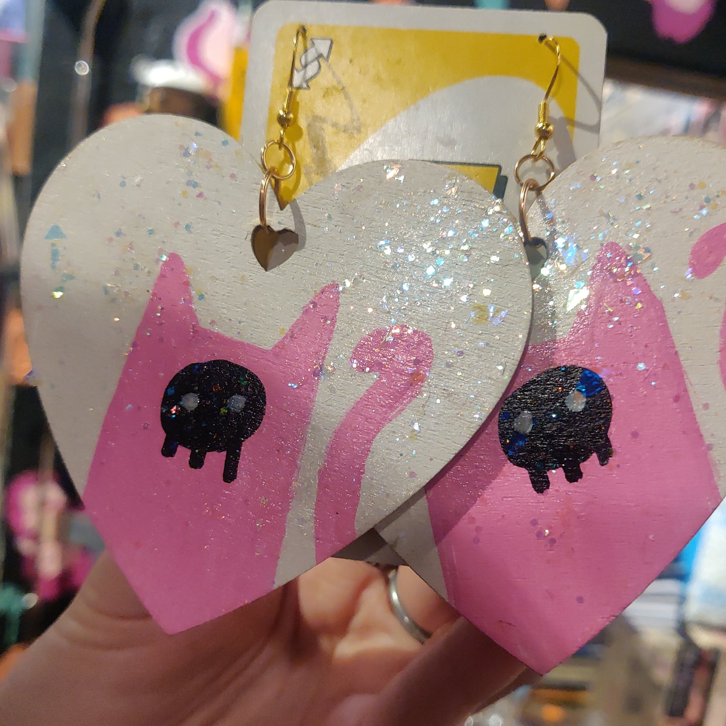 Pink Kitty EARRINGS by Skullduggery Studio