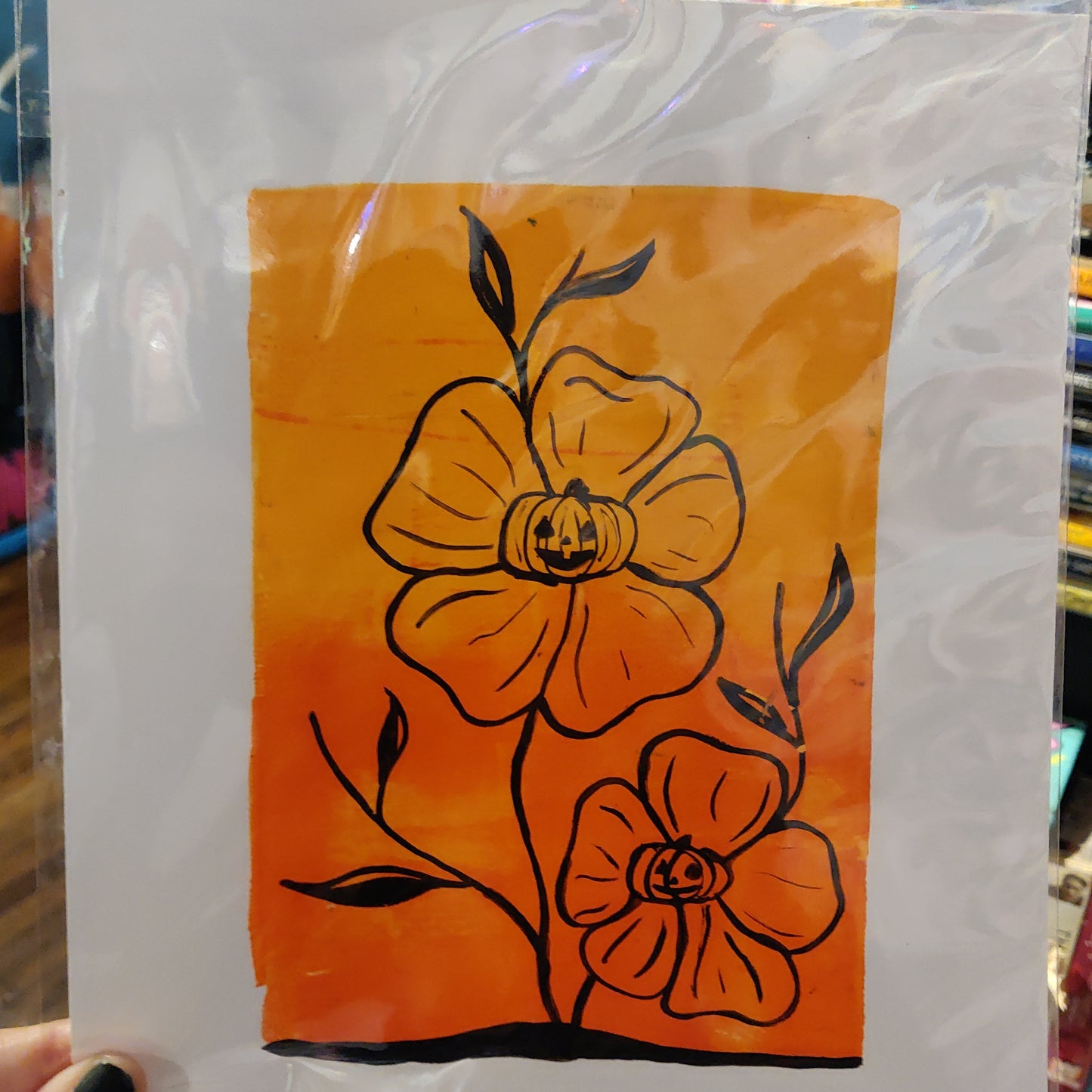 Pumpkin MonoPRINTS by Jen Designs