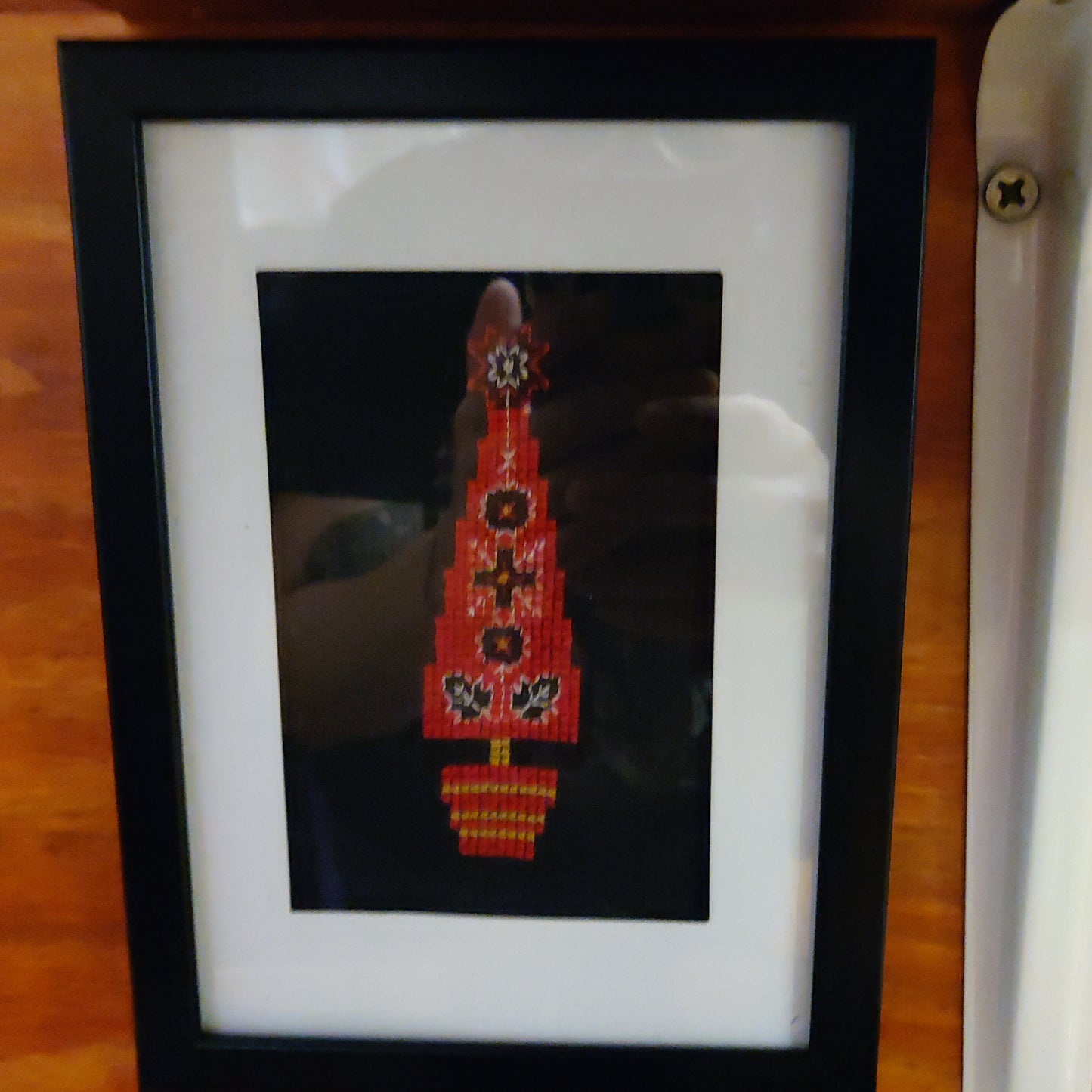 Red Tree Christmas Framed Cross-Stitch