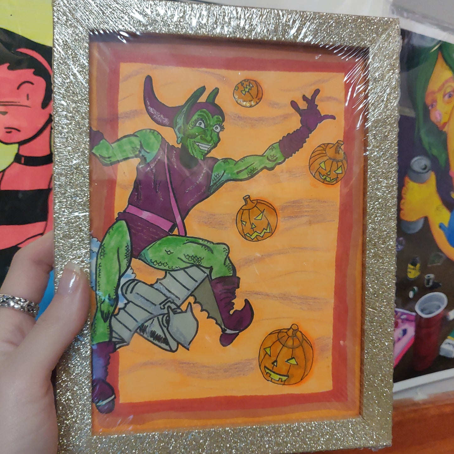 Pumpkin Goblin Framed WALL ART by Tony Arena