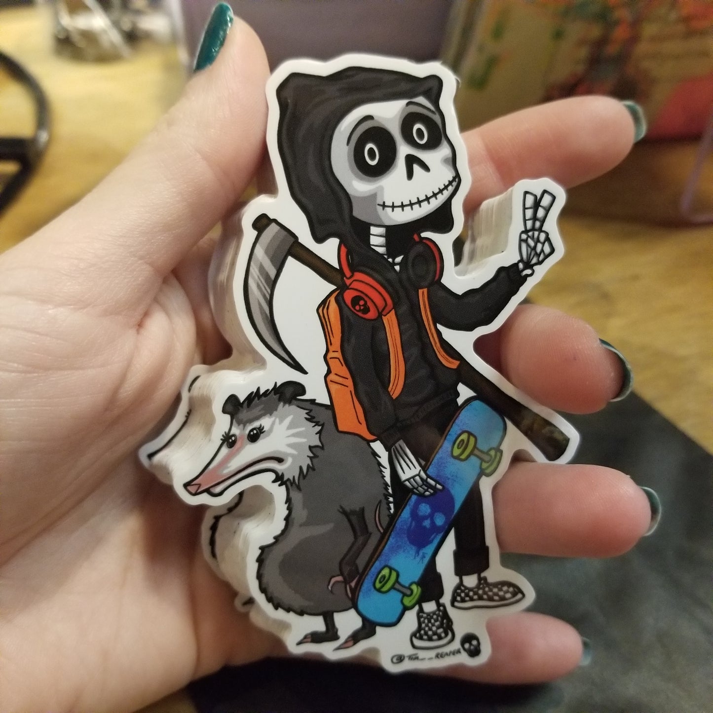 Tim Reaper w Skateboard + Bernadette STICKER