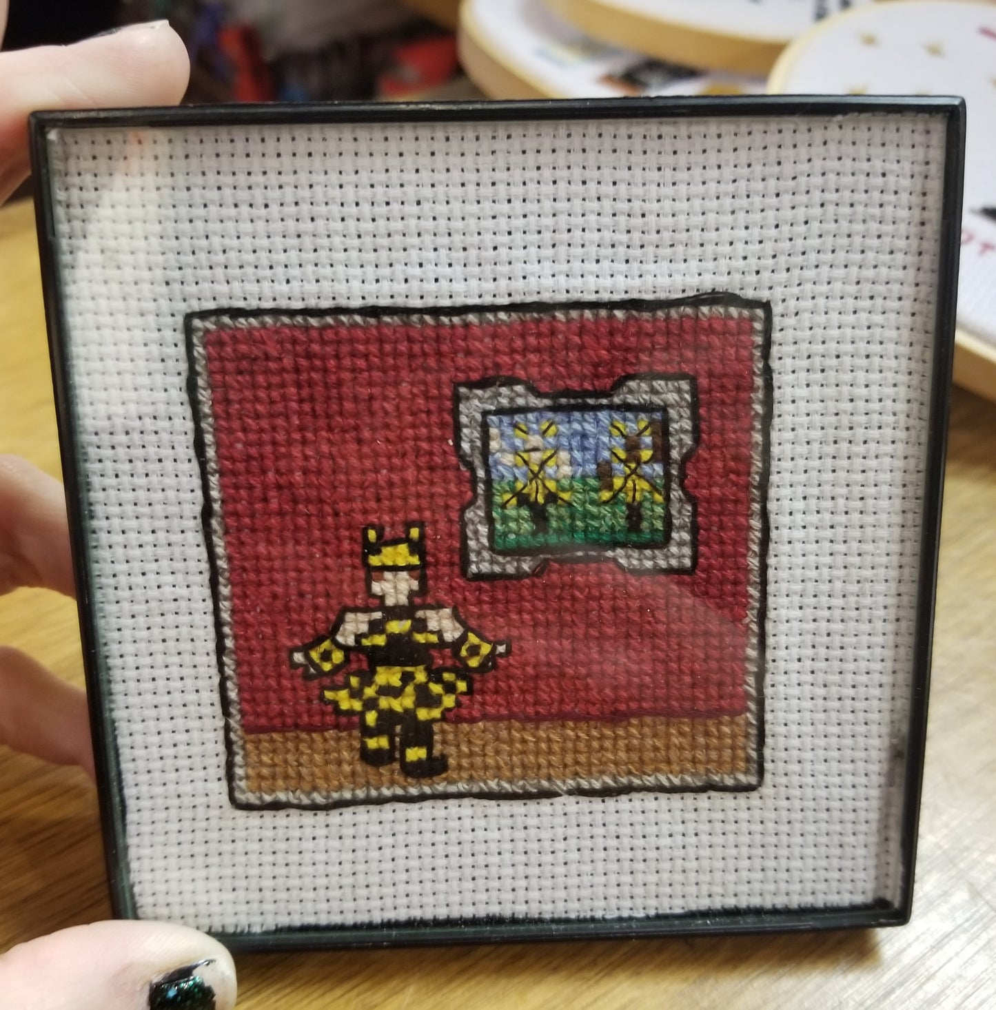 Bee Girl No Rain Cross Stitch Frame