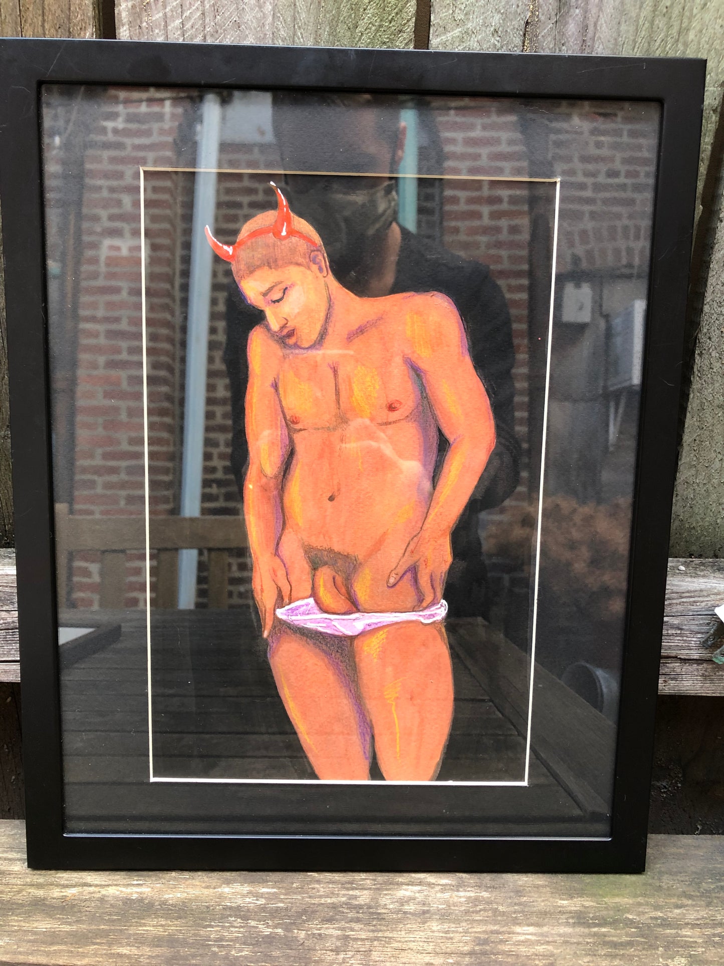 Very Horny Devil Framed Original Art by Stevie Laney