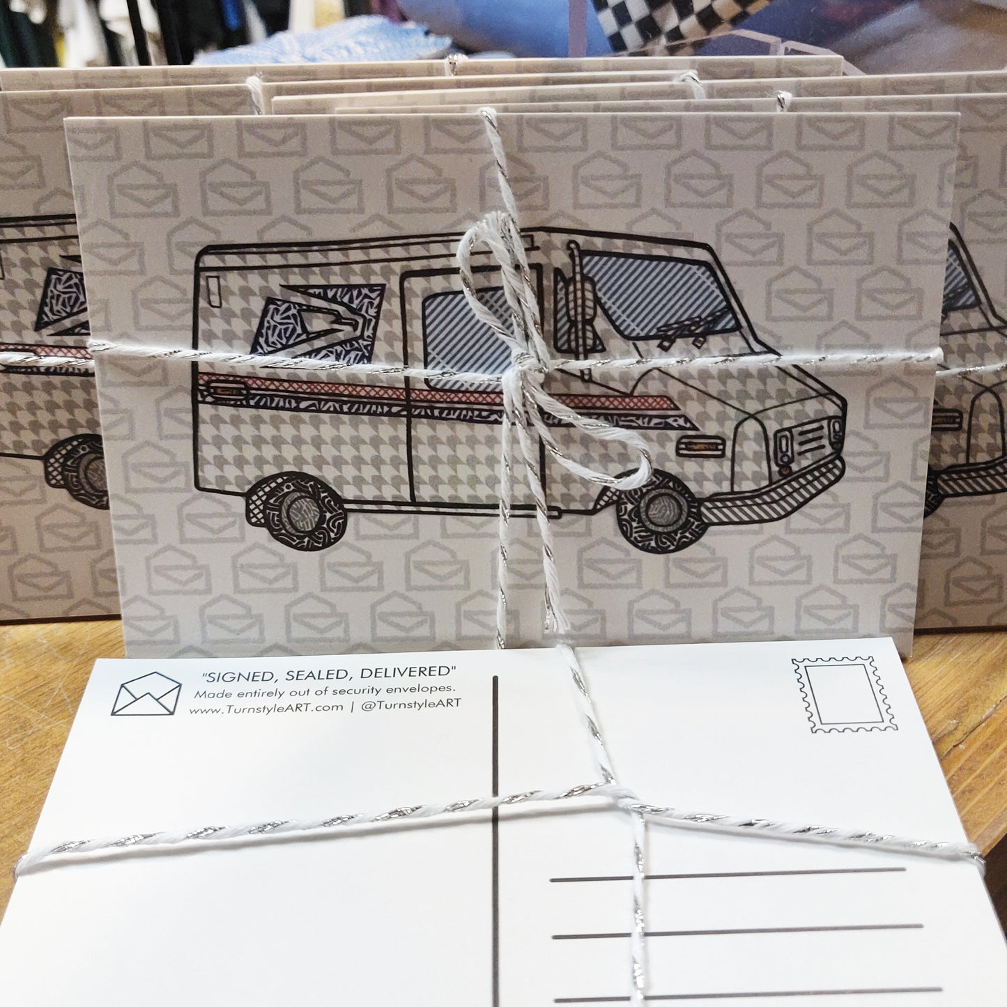 Signed, Sealed, Delivered USPS Envelope Collage POSTCARD SET