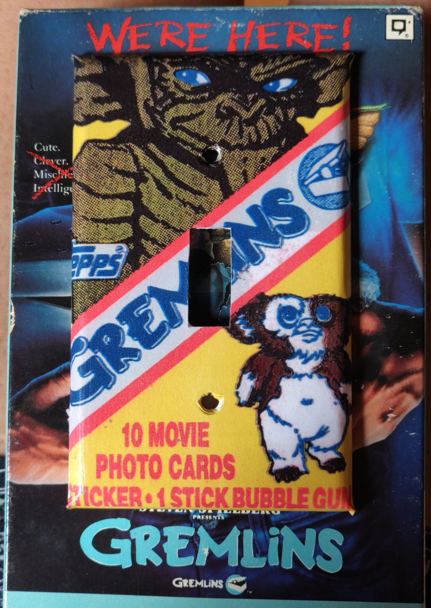 Gremlin 80s Trading Card LIGHT SWITCH PLATE