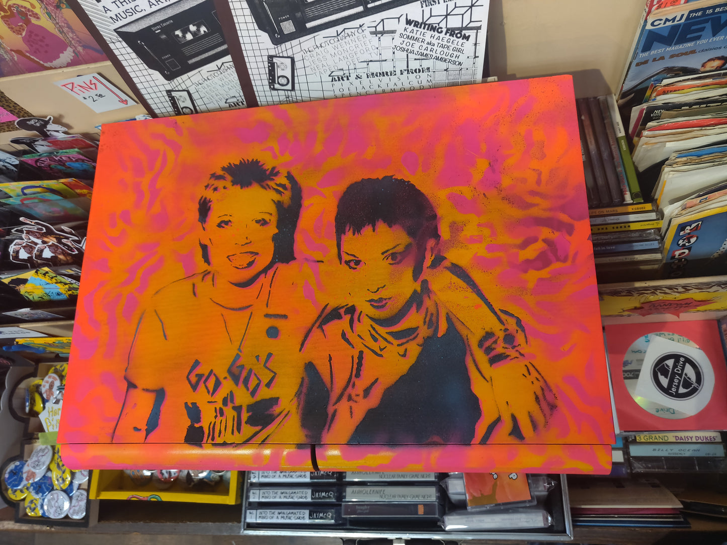 Gina + Jane Go-Go's Spray-Painted Cassette Tape HOLDER