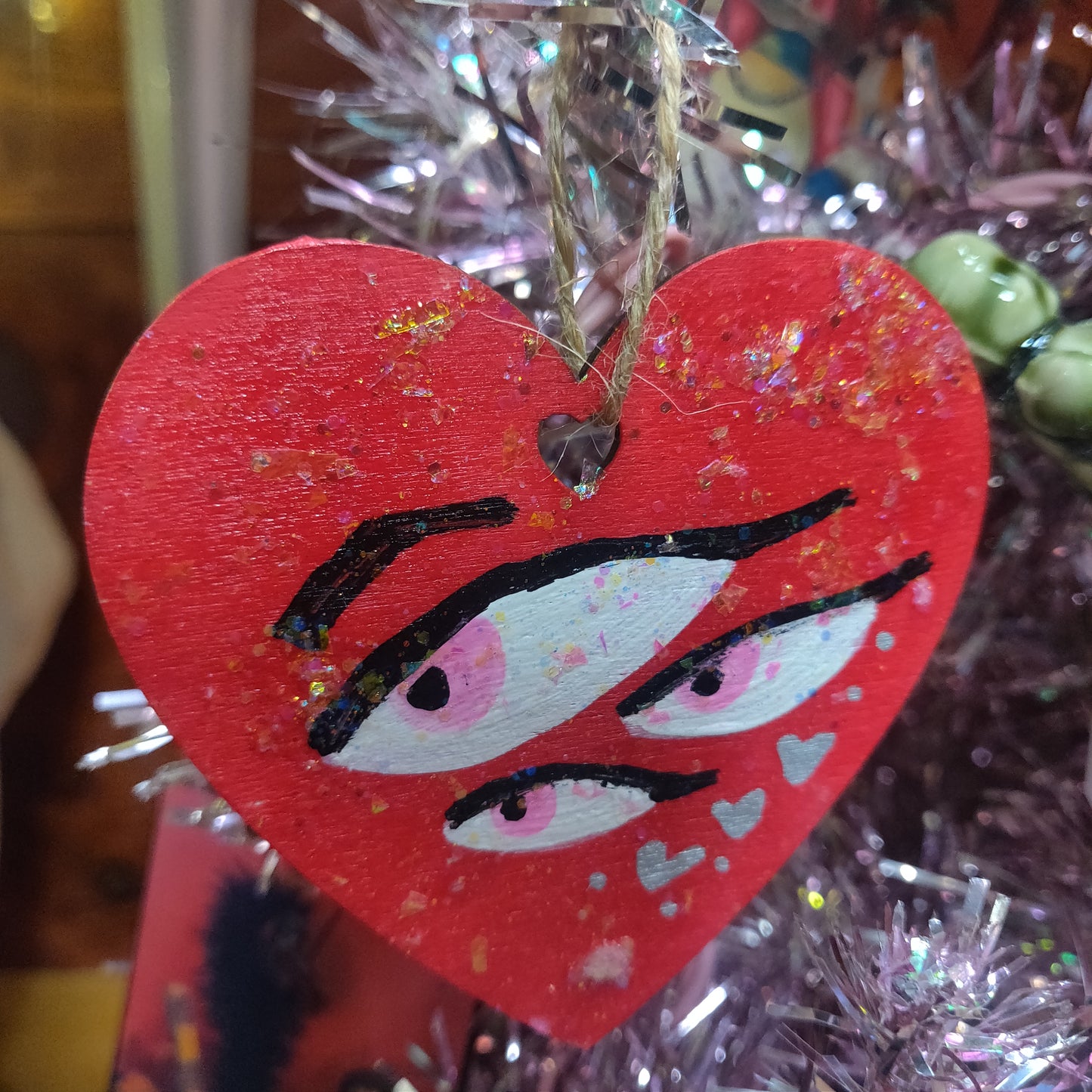 Eyeball Heart Hand-painted ORNAMENT by Skullduggery Studio