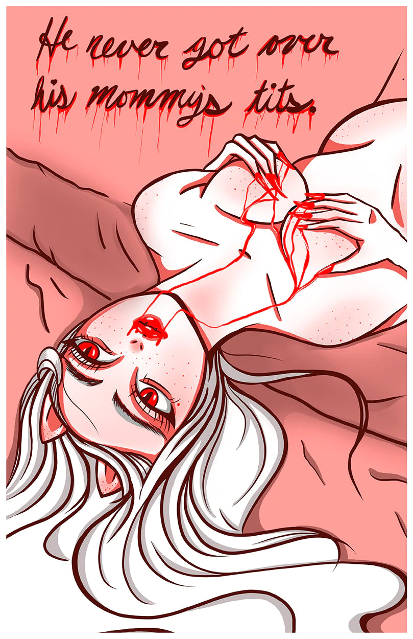 Mommy's Tits POSTER PRINT by Albino Kitty