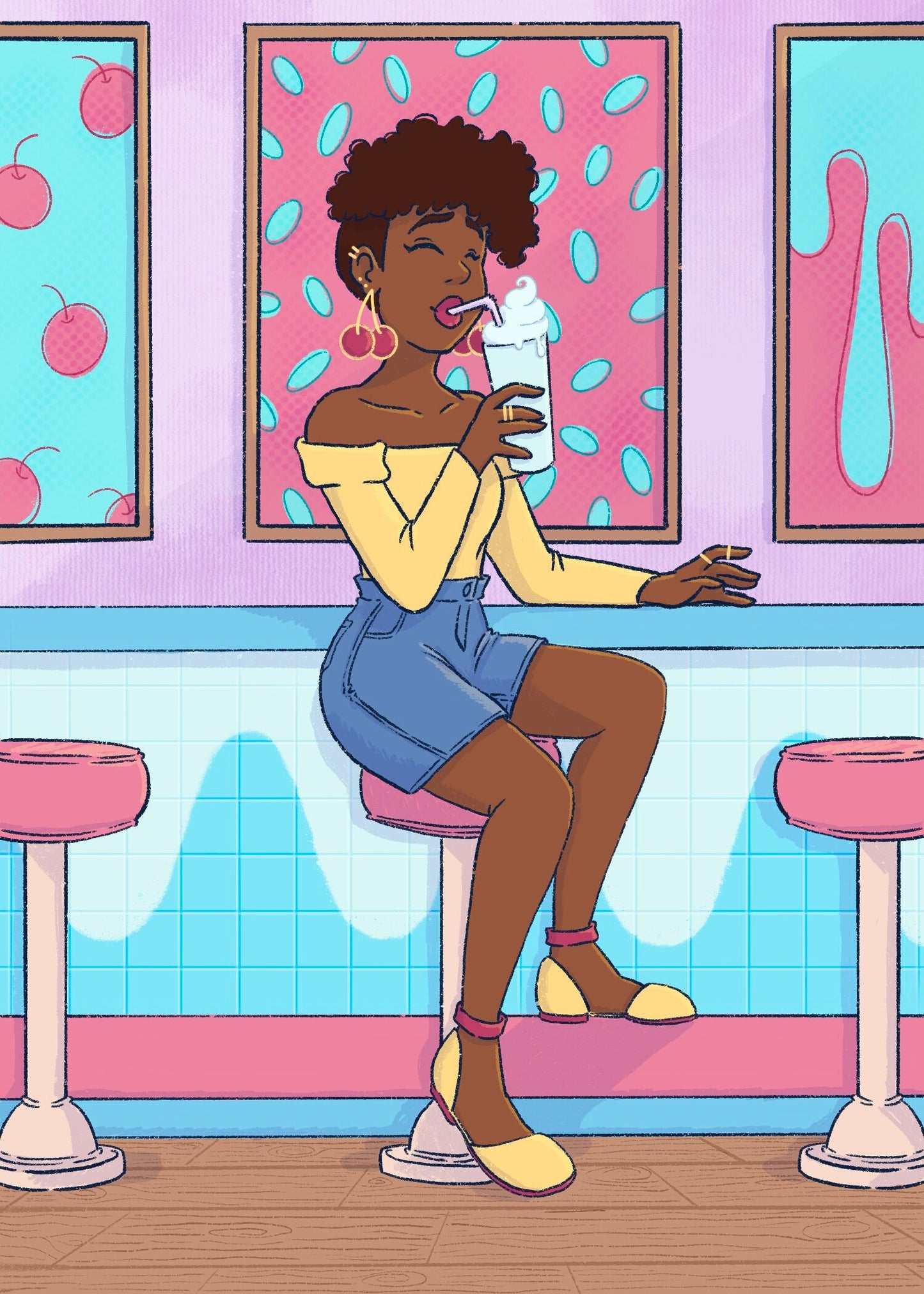 Pastel Milkshake Art By Q-Bii PRINT