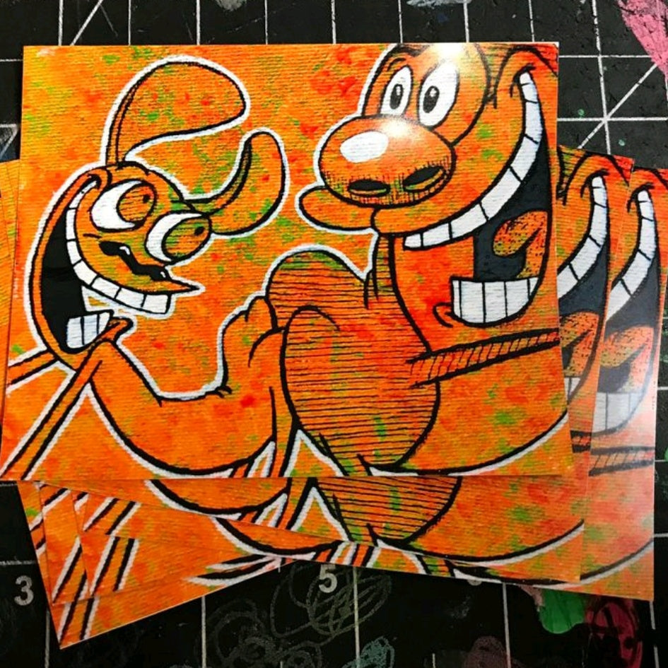 Ren and Stimpy Butt Touch STICKER