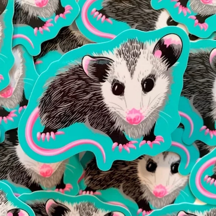 Cute Opossum STICKER by @SophieMargotArt