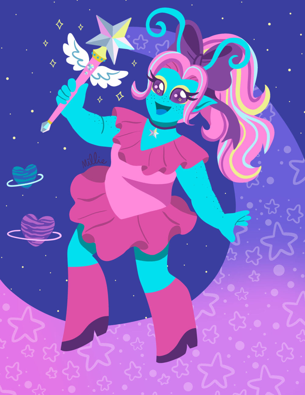 Space Girl PRINT by Millie Dubois