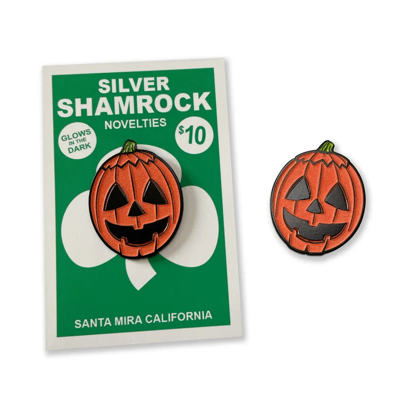 Halloween 3 Silver Shamrock Mask ENAMEL PIN by mattcandraw