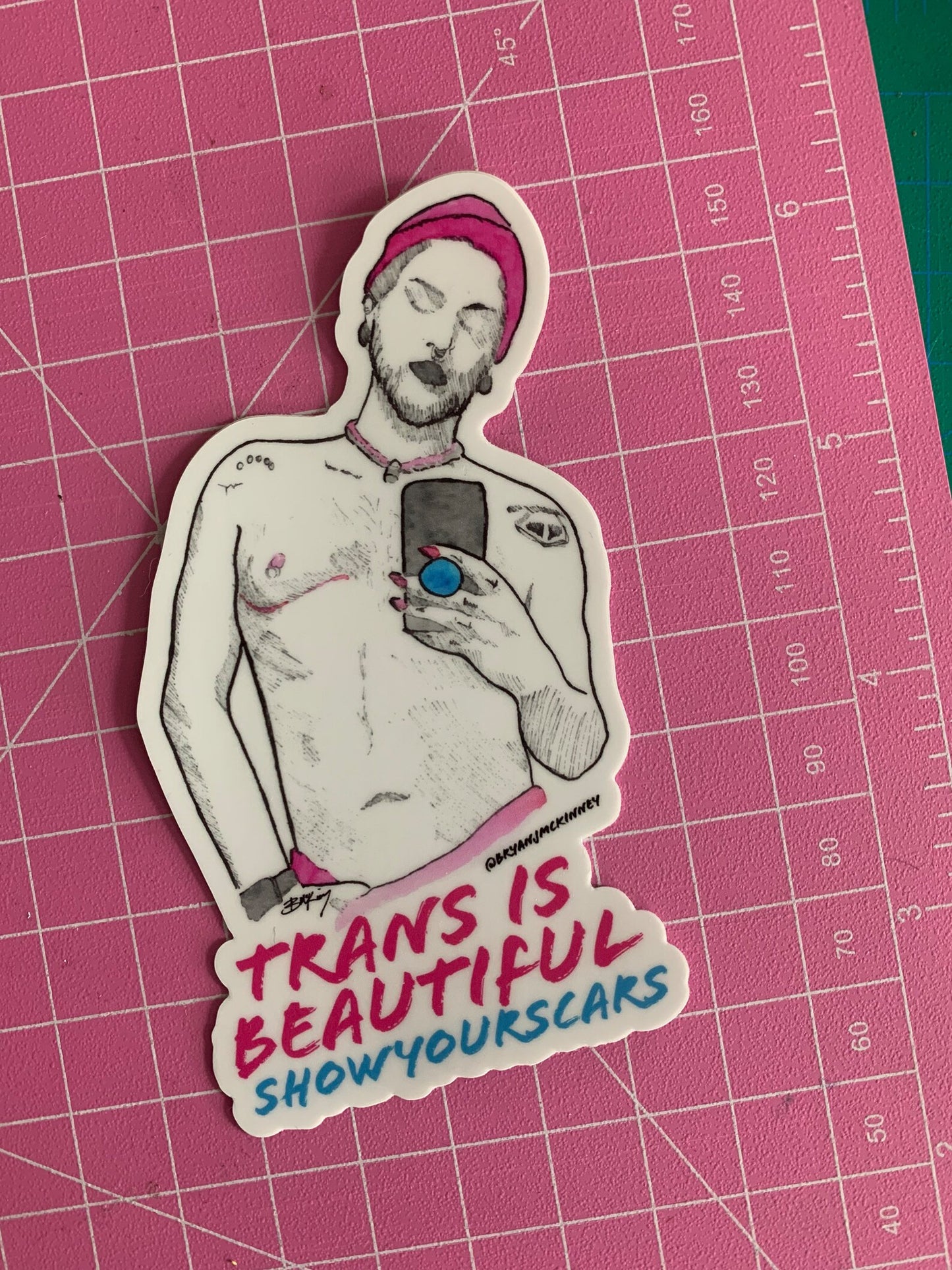 Trans Boys Are Beautiful STICKERS Bryan McKinney
