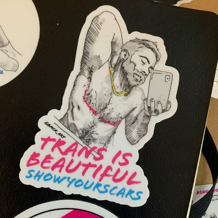Trans Boys Are Beautiful STICKERS Bryan McKinney