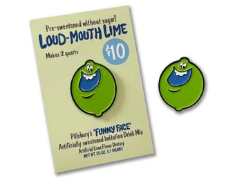 Funny Face Juice ENAMEL PIN by mattcandraw