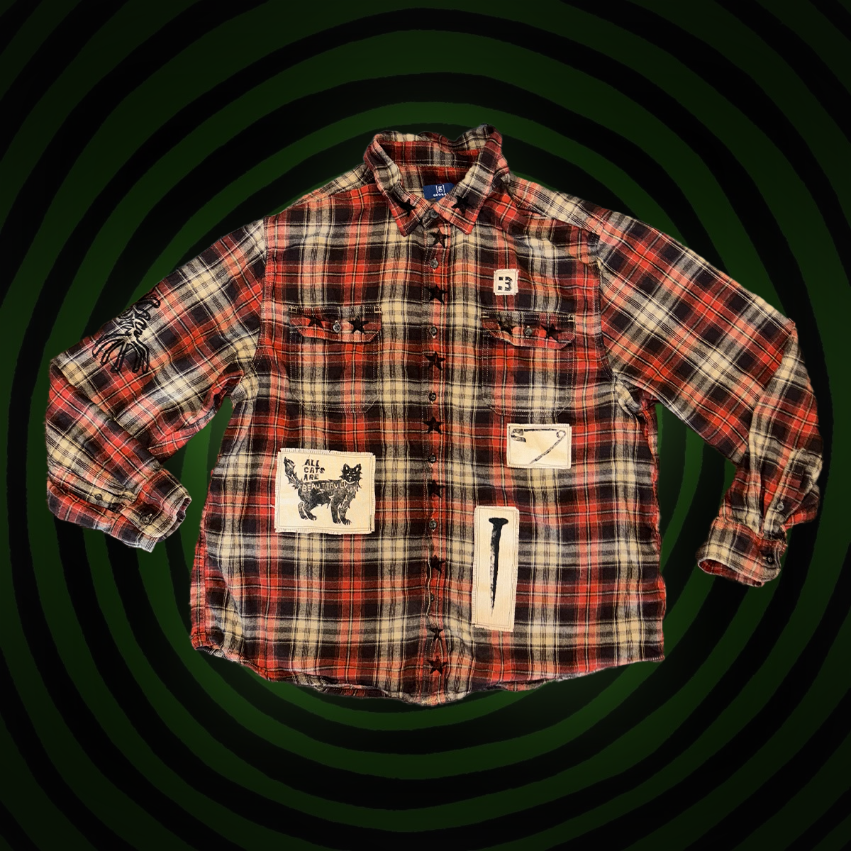Patched Upcycled FLANNEL SHIRT by Start Over Studio