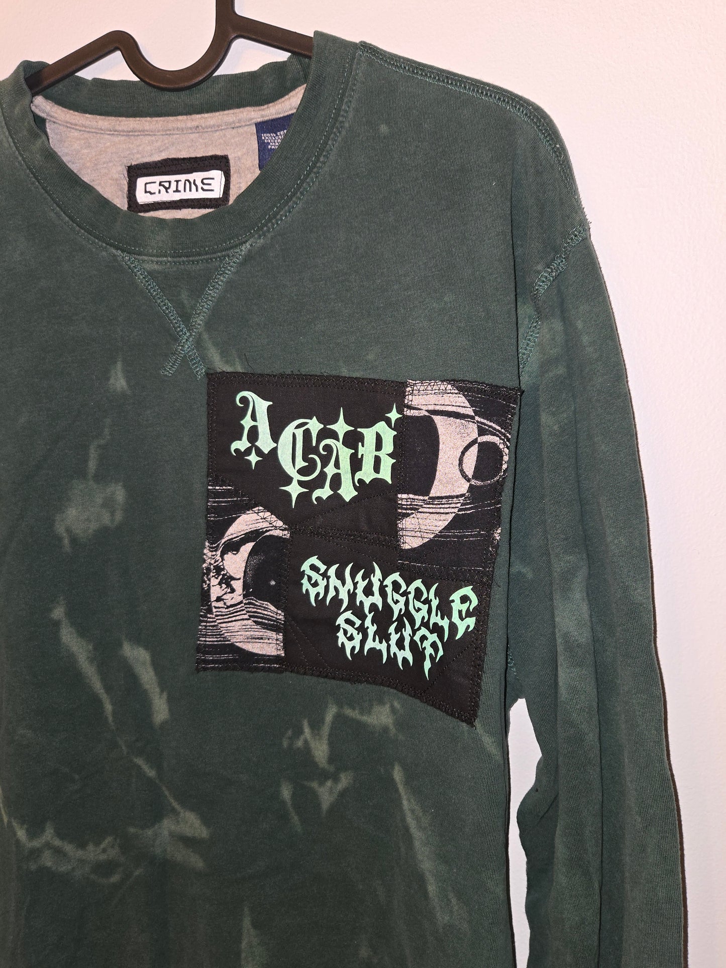 Patch Collage Green LONG SLEEVE T-SHiRT L