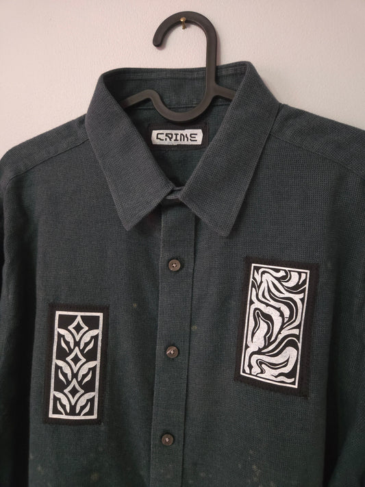 Flora Green Button Up FLANNEL SHiRT