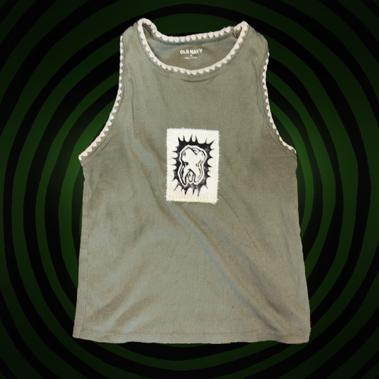 Tooth Upcycled Cropped TANK TOP by Start Over Studio