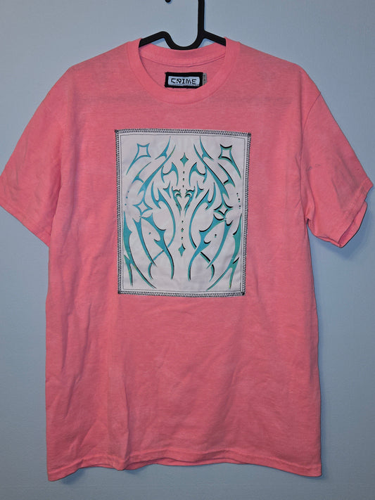 Neon Pink Demon Heart Patch T-SHiRT M