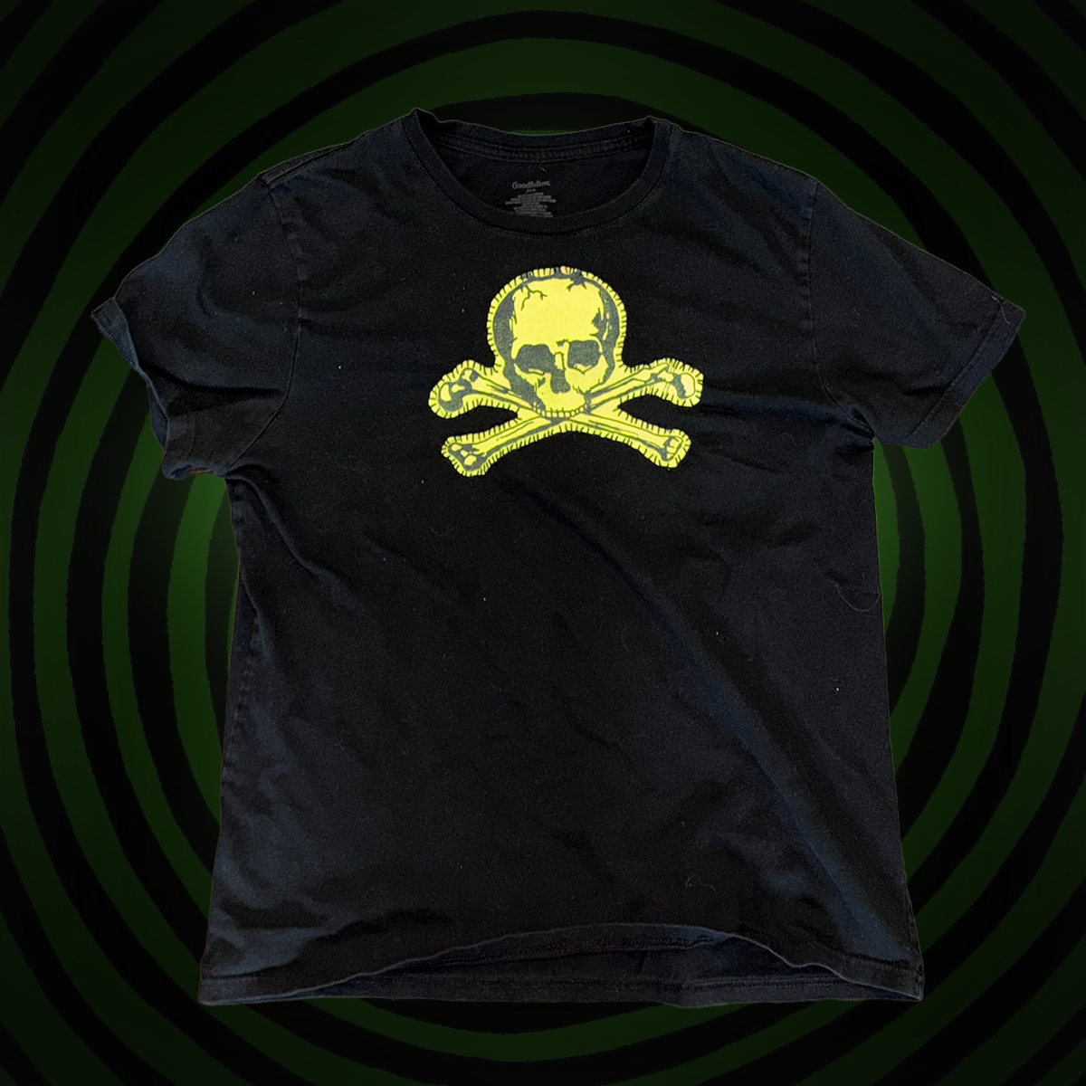 Neon Skull and Crossbones Upcycled SHIRT by Start Over Studio