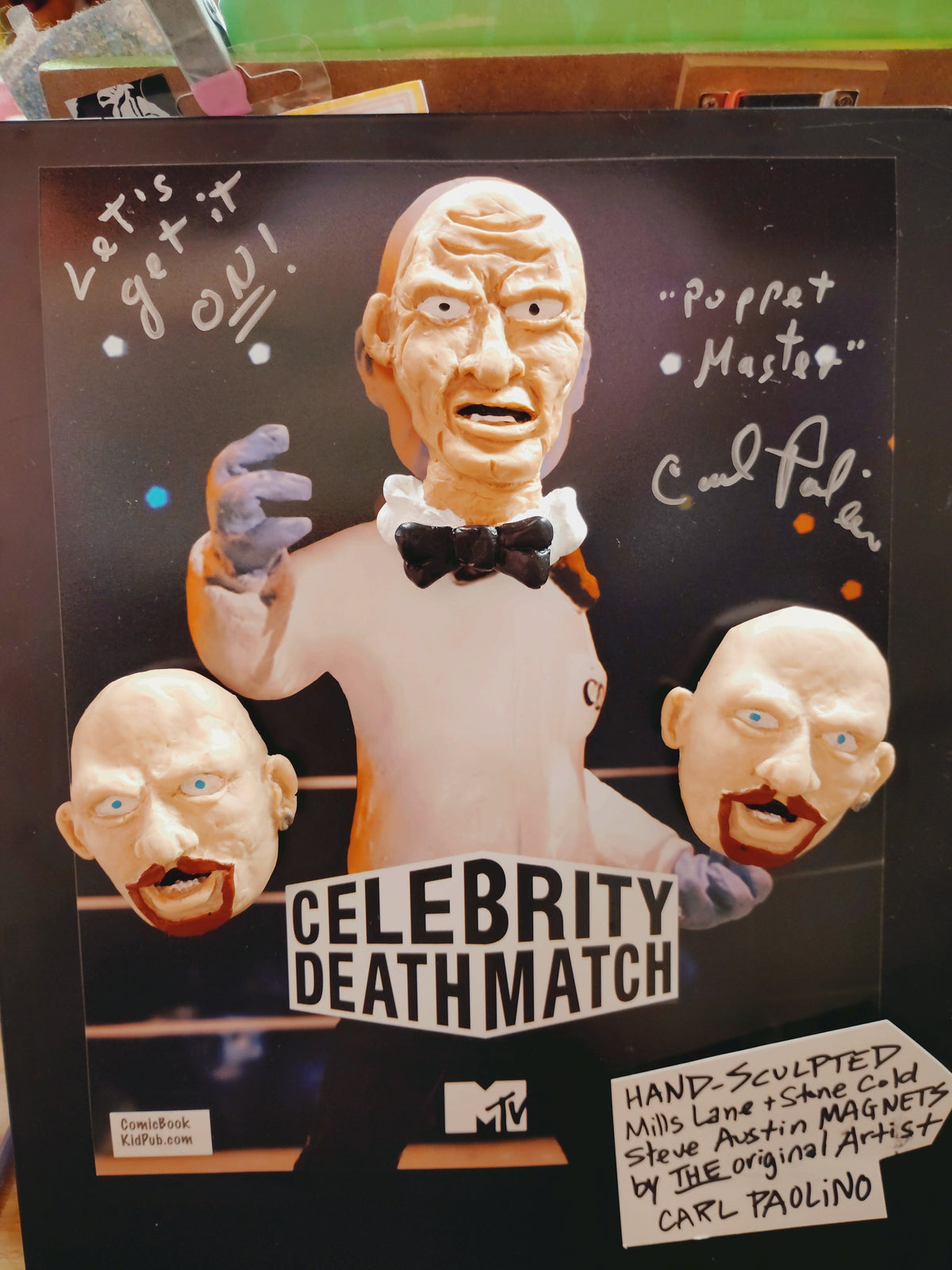 Celebrity Death Match Hand-sculpted MAGNET Collectible from original puppet master Carl Paolino!
