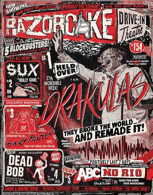 Razorcake 154 DIY Punk ZiNE featuring Drakülas, Sux, Dead Bob, Gary Panter, ABC No Rio